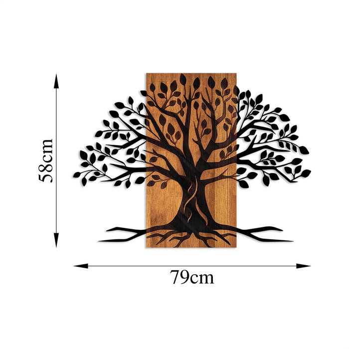 Wallity Accesorio de Pared de Madera Decorativa 382, Madera y Metal, 58 x 80 cm